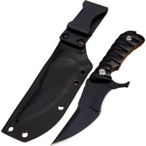US-D2 Steel All Tang One scharfes taktisches gerades Messer, Outdoor-Jagd-Überlebensmesser, Angel- und Wandermesser