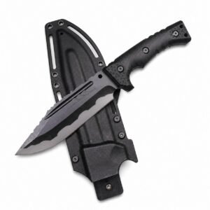 Camping Outdoor Survival Messer tragbares Messer hohe Härte gerades Messer scharfes Überlebensmesser integrierter Kiel hohe Härte taktisches Messer – Blcak-2