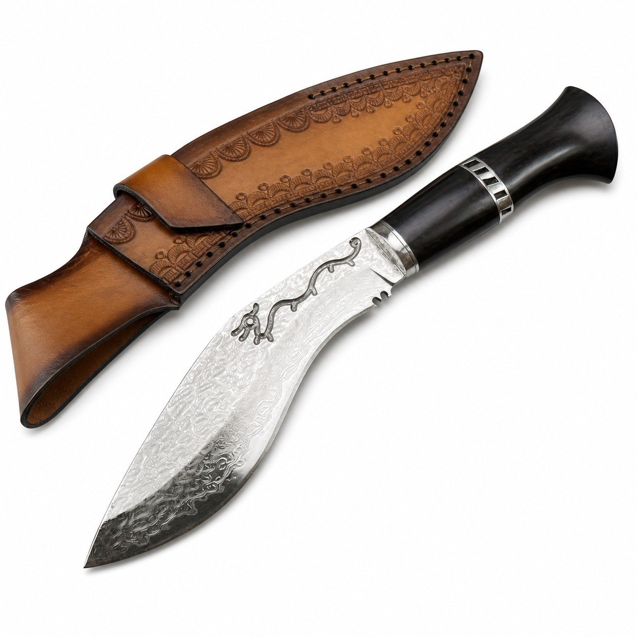 45658-main-white-clean Shennongjia Drachenmuster Damast-Kukri-Messer