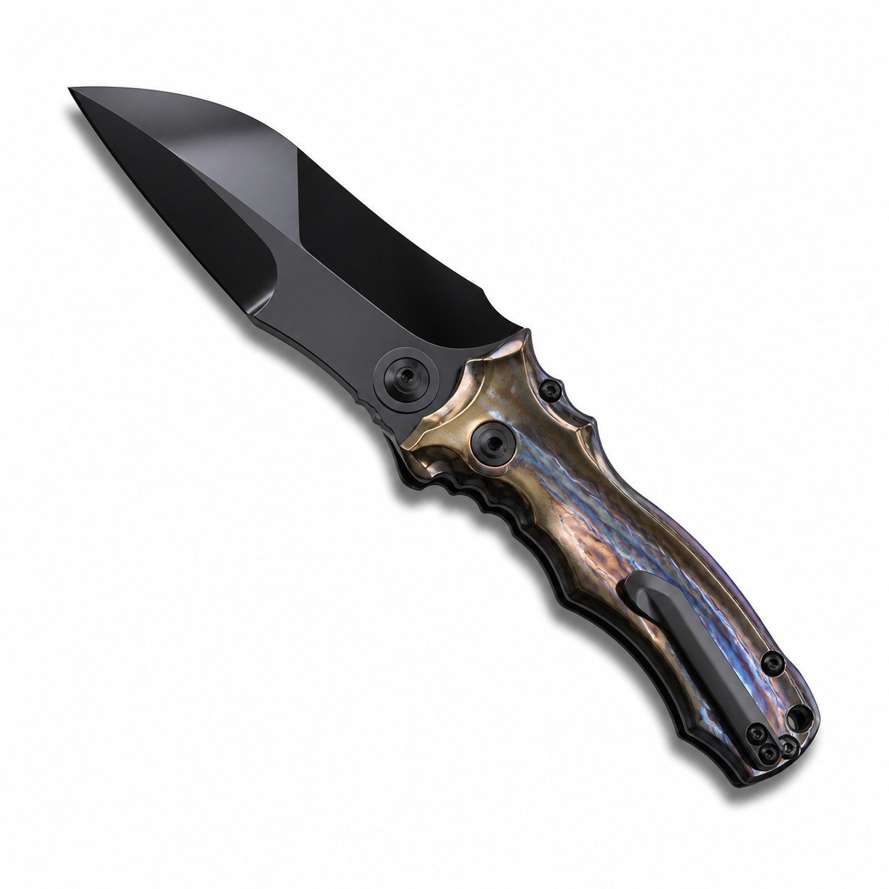 48689-main-white-clean Microtech Amphibious M390 Ultra Mirror DLC-Klinge, Titangriff, flammengemusterter SF Express