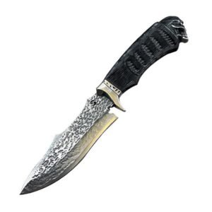 Black Skull Damaskus Damaskus geschmiedetes Messer Stahl Outdoor gerades Messer Camping tragbar