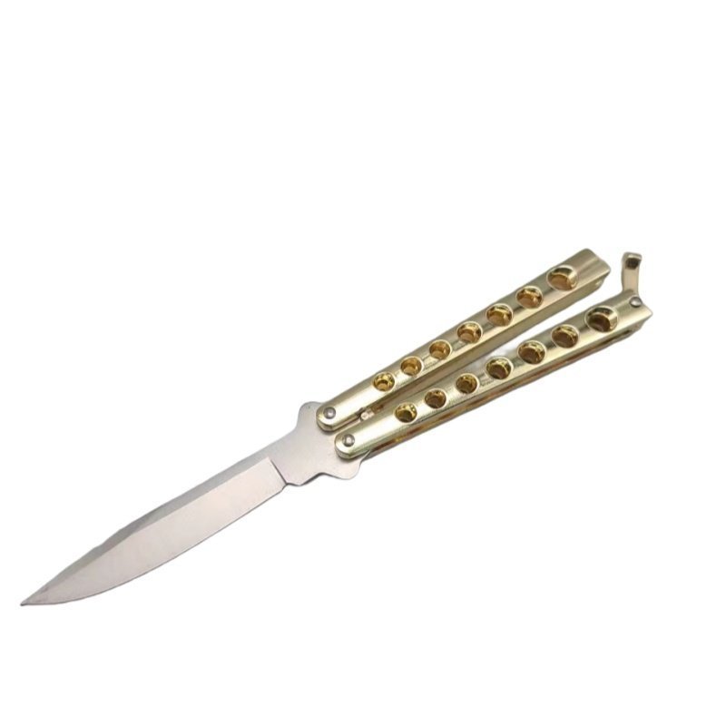 微信图片_20250107171252.jpg Hochwertiges Helix Butterfly Balisong Messer GOLD